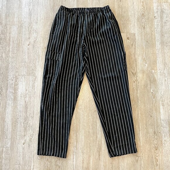 Unisex KNG Black and White Stripe Chef Kitchen Pants - XL - Picture 1 of 8